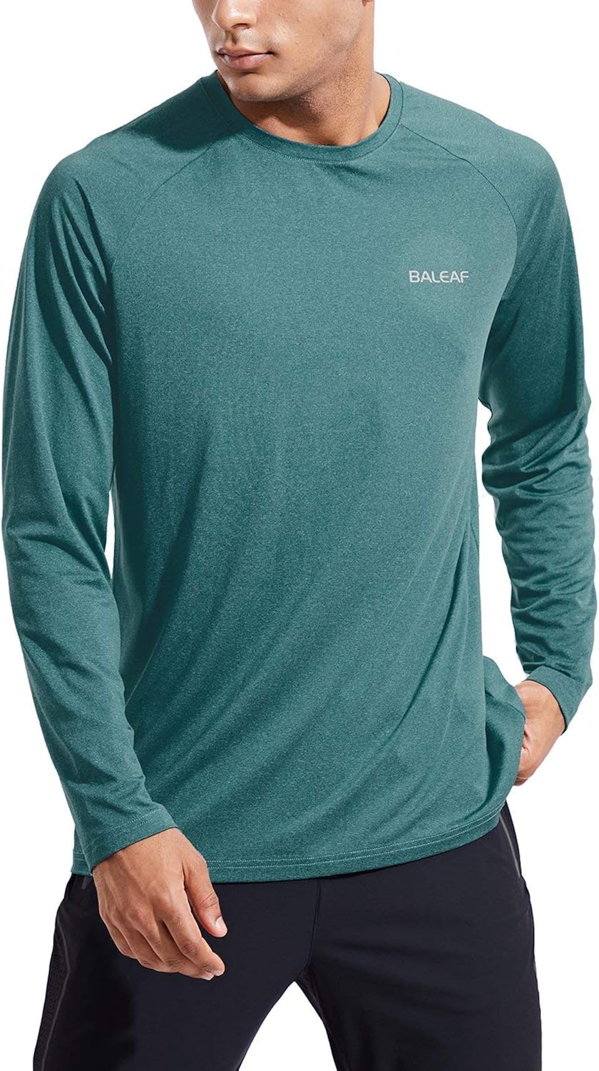 BALEAF EVO Men's Dri Fit Shirts Long Sleeve SPF Quick Dry Cooling Lightweight UPF50+ Shirt Hiking Running Workout Outdoor at  Men’s Clothing store