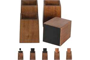 TQVAI Bed Risers Heavy Duty, Support 2200 lbs, 1-in Deep Anti-Fall Edge, 4 Pack Wooden Furniture Bed Lifts Risers with Non-Slip Pads for King Queen Twin Full Size Frame, Retro Brown, 5" H(Inner 4" H)
