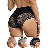 SHENHE Women's 3 Pack Lace Panties Cheeky Mid Rise Wide Gusset Aron Belly Ladies Underwear Panties