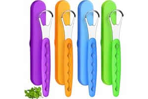 YINKIN 4 Pcs Tongue Scraper Cleaner Adults and Kids Stainless Steel Tongue Brush Metal Scraper Reduce Bad Breath with Travel Cases for Men Women Oral Mouth(Purple, Orange, Blue and Green)