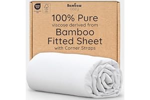 Bambaw King White Fitted Sheet Only, 100% Viscose Derived from Bamboo Sheet, Cooling Fitted Sheet King Size, 16” Deep Pocket Sheet (White)