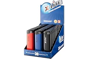 Xlite X-Lite Lighters - Pack of 30 - Multi Purpose Disposable Lighter,Classic Pocket Lighters,Pre-Filled Butane - Assorted co