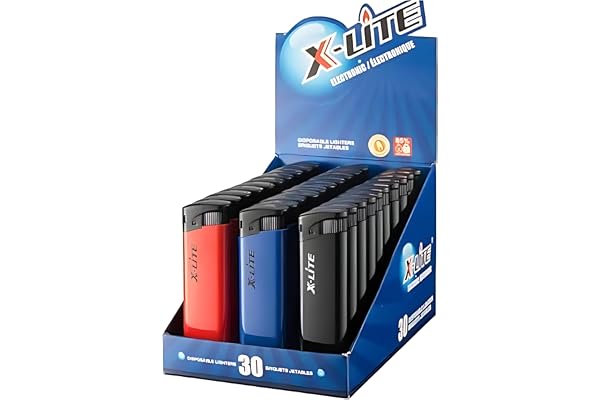 Xlite X-Lite Lighters - Pack of 30 - Multi Purpose Disposable Lighter,Classic Pocket Lighters,Pre-Filled Butane - Assorted co