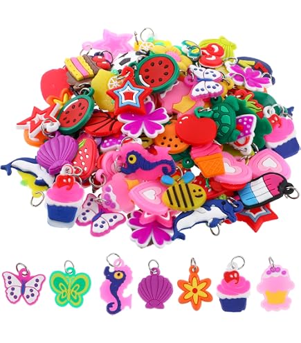 Amazon.com: Hungdao 200 Pcs Rubber Loom Band Charm Only Silicone