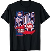 NBA Official Detroit Pistons Barred Player T-Shirt