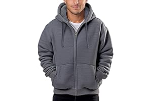 Butygity Sherpa Lined Hoodies for Men Heavyweight Full Zip Up Sweatshirt Thick Fleece Jackets Winter Warm Coats