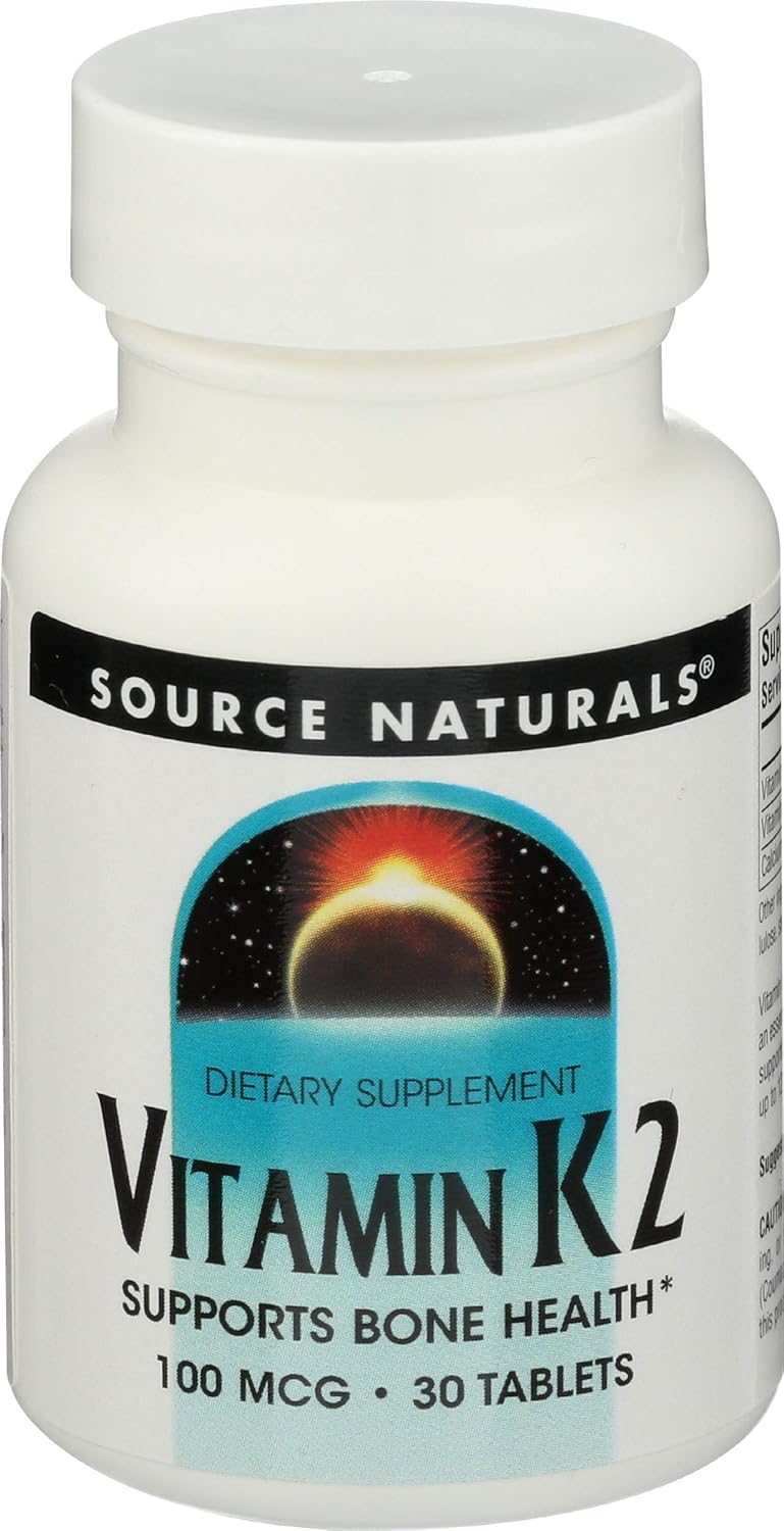 Source Naturals, Vitamin K2 100mcg 400iu D3, 30 Tablets