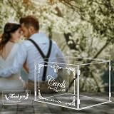 Benjia Acrylic Wedding Card Box Clear with Lock and Slot 28x22x23cm view 7