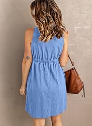 BLENCOT 2023 Women's Summer V Neck Button Front