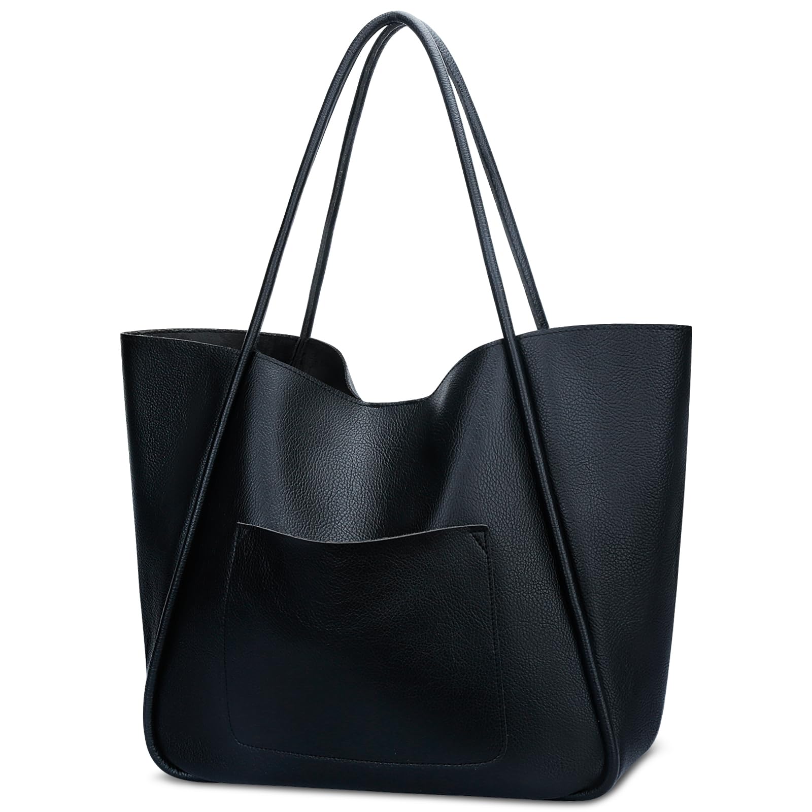 Simple Black Women Bag Handbag Pure Color Elegant Large Capacity Women PU Leather Handbags Shoulder Bags Borse