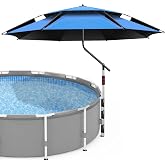 LEMEWEL Above Ground Pool Umbrella, 6 ft Adjustable Poolside Umbrella &amp; Pool Sun Shade, Pool Shade for Above Ground Pools