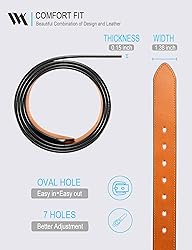 WOLFANT Men's 35mm Dress Casual Belt,100% Italian