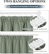 PONY DANCE Sage Green Thermal Blackout Curtains 2 Panels 46x45 Pencil Pleat view 4