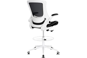 Misolant Drafting Chair, Tall Office Chair for Standing Desk, High Office Chair with Adjustable Lumbar Support and Footrest Ring, Standing Desk Chairs Adjustable Height