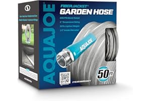 Aqua Joe AJFJH50-PRX Xtreme Fiberjacket Garden Hose, 50-Foot, Metal Fittings