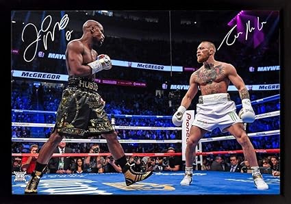SGH SERVICES Poster, gerahmt, Conor McGregor Floyd Mayweather Jr UFC MMA, Fotoposter mit Rahmen, MDF-Rahmen