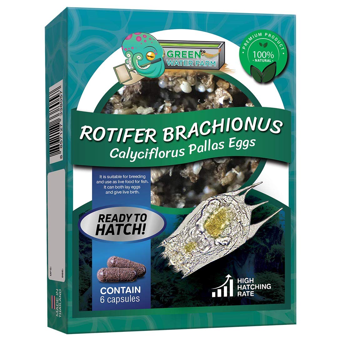 GreenWaterFarm Rotifers Brachionus calyciflorus Pallas Eggs Live Fish Food for Hatching and Culture Suitable for Feed Betta Fish
