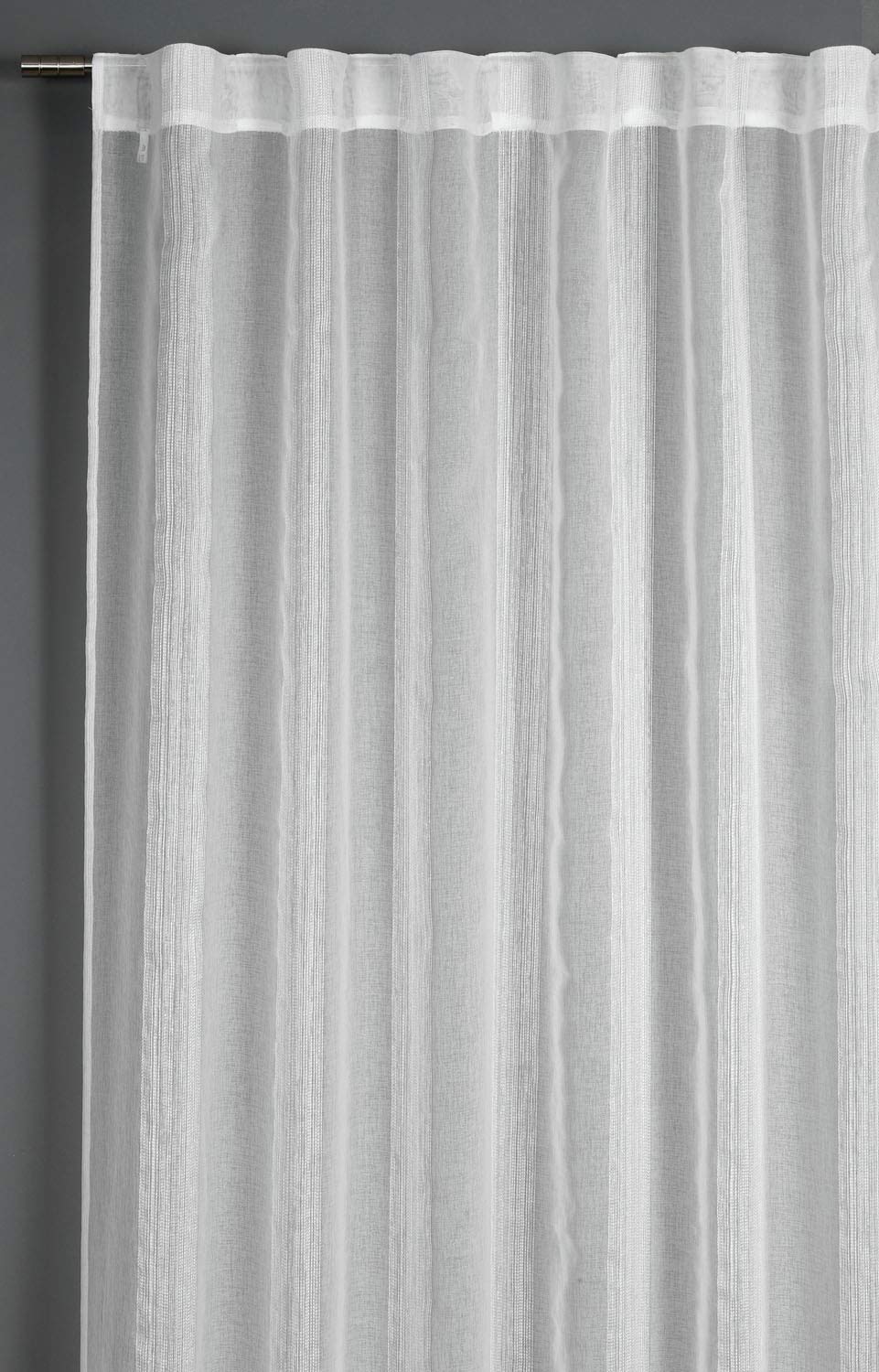 Gardinia Curtain with Concealed Tabs, Translucent Transparent Curtain in Natural Look, Silver Grey, 140 x 245 cm