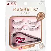 Kiss Magnetic Lash 01, Synthetic False Eyelashes with Magnets Under and Over Your Upper Lashes, No Glue Needed, Lightweight, Reusable, Contact Lens Friendly, Cruelty Free, with Lash Applicator, 1 Pair