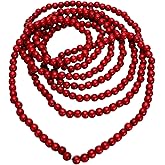 16 Feet Christmas Wood Bead Garland Wooden Bead Garland for Christmas Tree Holiday Decoration