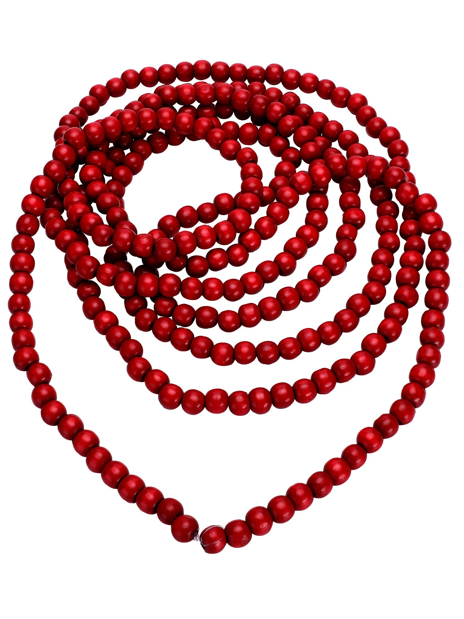 Photo 1 of 16 Feet Christmas Wood Bead Garland Wooden Bead Garland for Christmas Tree Holiday Decoration