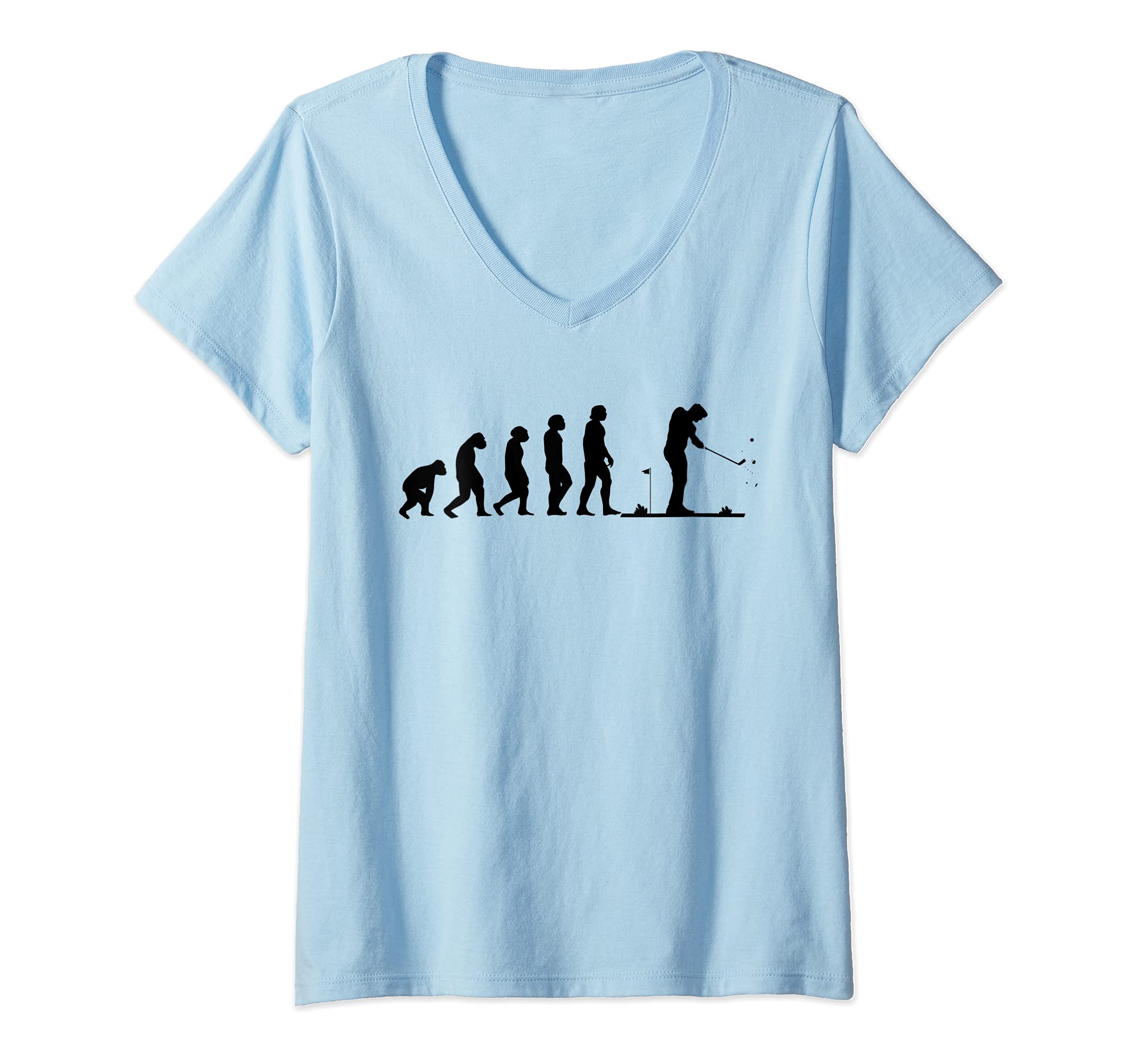 Womens Golf Evolution golfer golf player golf course play golf gift V-Neck T-Shirt