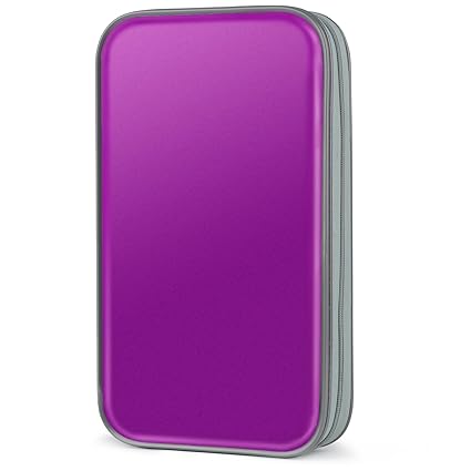 CD Tasche,COOFIT 80 CD/DVD Tasche DVD Lagerung DVD Case VCD Wallets Speicher Organizer Hard Plastik Schutz DVD Lagerung (Purp