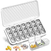 Pill Organizer 3 Times A Day - GloDeals Weekly Pill Organizer 2 Times A Day, Large Pill Box 7 Day Medicine Organizer Pill Case, Pill Container Holder, Daily Pill Box 3 Times A Day, for Vitamin, White