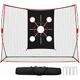 DCQ Heavy Duty Golf Net, Multi-Target Training, 10&times;7ft, Portable &amp; Foldable Golf Practice Net, Handles High-Speed Shots, Weather-Resistant for Outdoor Indoor Backyard Garage