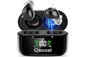 CSCOEI Premium 32-Channel Digital OTC Hearing Aids for Seniors & Adults - Invisible In-Ear Sound Amplifier with Rechargeable Charging Case,Noise Cancelling,Auto On/Off