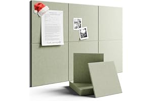 Fluxynara Large Felt Bulletin Board 36" x 24" Cork Board Alternative-6 Pack with 40 Safe Removable Adhesive Tabs, Cork Boards for Walls Cork Board for Home Office Classroom Pin Board - Sage