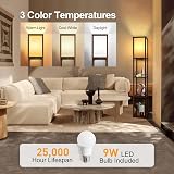 OUTON Floor Lamp with Shelves Walnut Brown LED USB Type C 3 Color Temp view 2