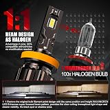 H11 LED Headlight Bulb 6500K 60W 26000LM Pack of 2 Plug and Play view 2