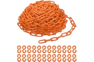 PATIKIL Plastic Chain Links, 100 Foot 2" Safety Barrier Chain Orange for Crowd Control, Queue Line, Parking, Fence, Gate, Concert, Construction Site and Decoration