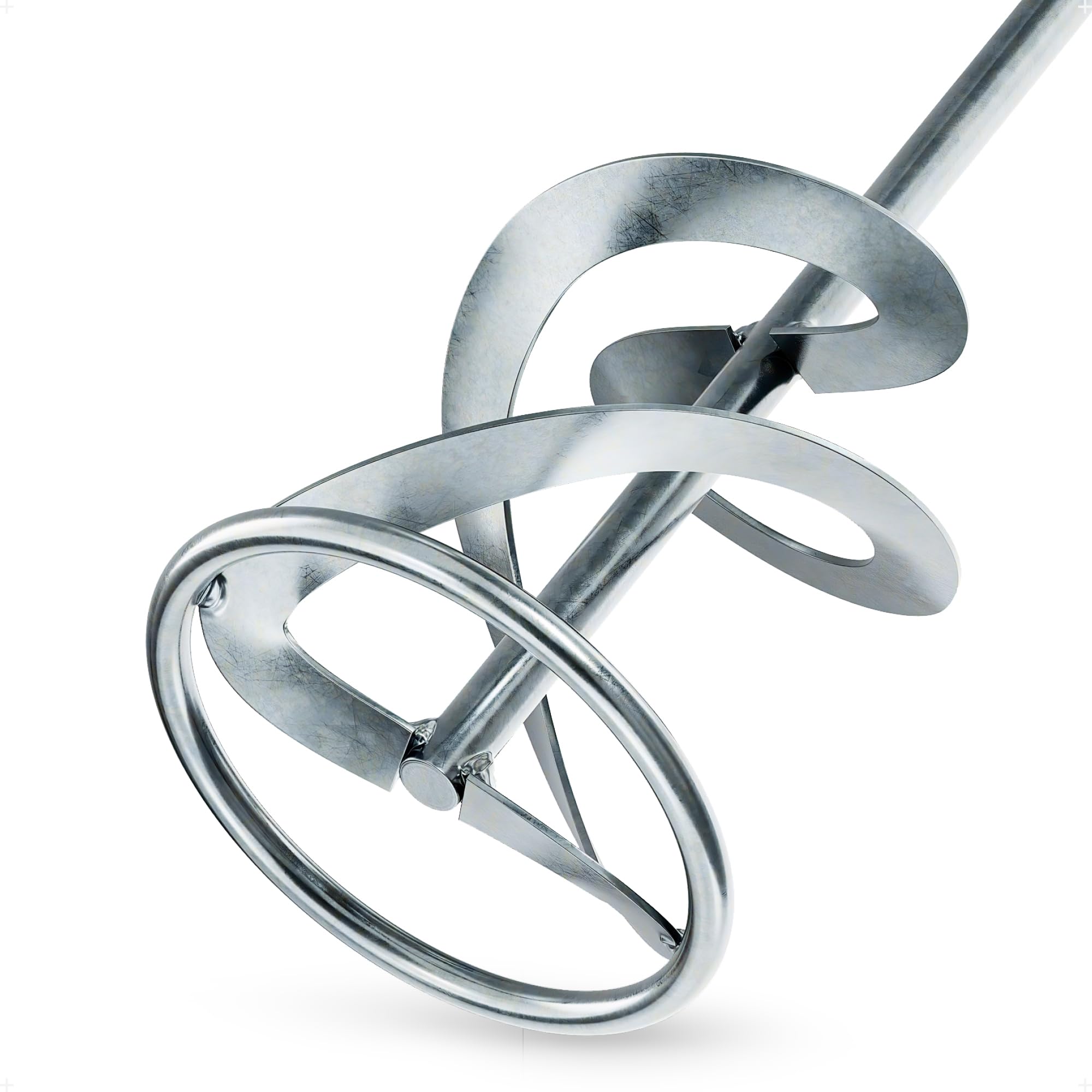 BILBAU Cement Mixer Paint Stirrer 40 cm Heavy-Duty Mixer SDS Thread Quick Mixing of Paint, Cement, Plaster, Concrete, Durable, 80mm Dia x 400mm, 600W Power Tools Adequate Mortar Mix Paddle Mixer