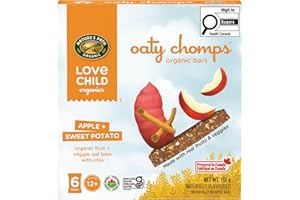 Love Child Organics Oaty Chomps Apple + Sweet Potato Snack Bars, 138 g (Pack of 8), Made in Canada, Gluten Free, by Nature's 