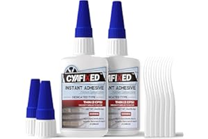 CYAFIXED Professional Grade Cyanoacrylate Super Glue, Super Thin Viscosity CA Glue for Woodworking, 4 oz. Value Pack - Instan