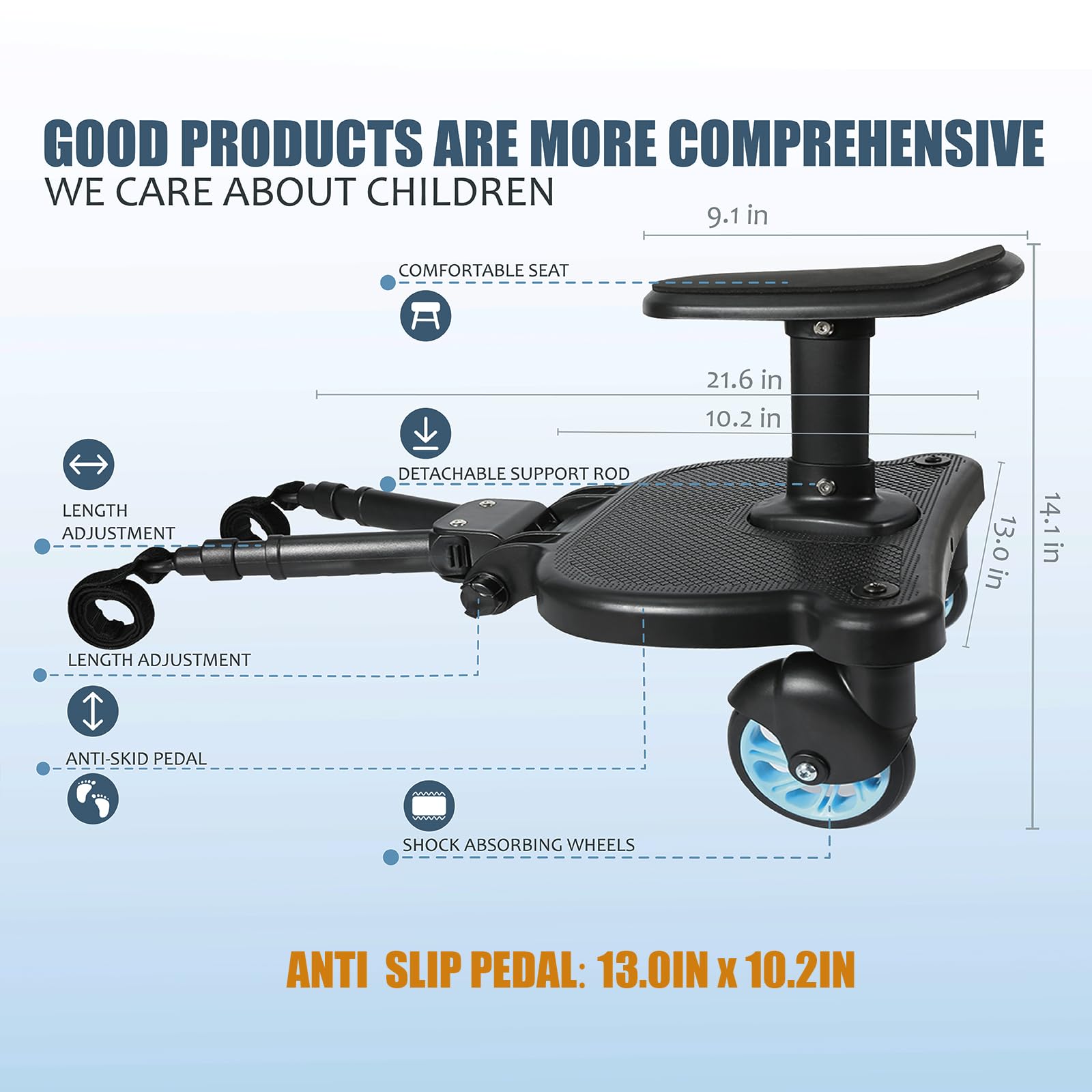 Universal Stroller Board,Stroller Board,Buggy Board,Stroller Attachment for Toddler to Ride,Sit and Stand Stroller,Stroller Standing Board,Stroller Board Attachment for Toddler