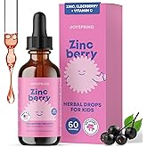 JoySpring ZincBerry - Kids Zinc & Vitamin Supplement (2 fl oz) Immune Support Drops with Elderberry Flavor for Kids 3-16+ Years