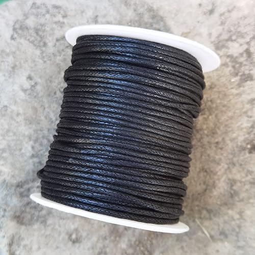 INSPIRELLE 50 Yards 2mm Black Waxed Cotton Cord Jewelry Making
