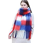 Wander Agio Winter Women Warm Scarf Long Shawl Large Scarves Cold Weather Thicker Blanket Wrap Colour Plaid Stripe