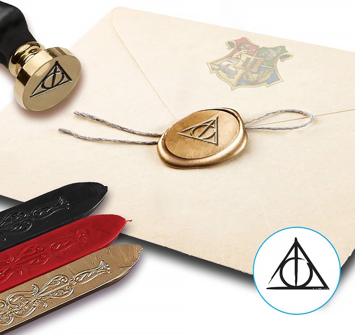 Harry Potter Deathly Hallows Wax Seal Stamp Kit with Brown