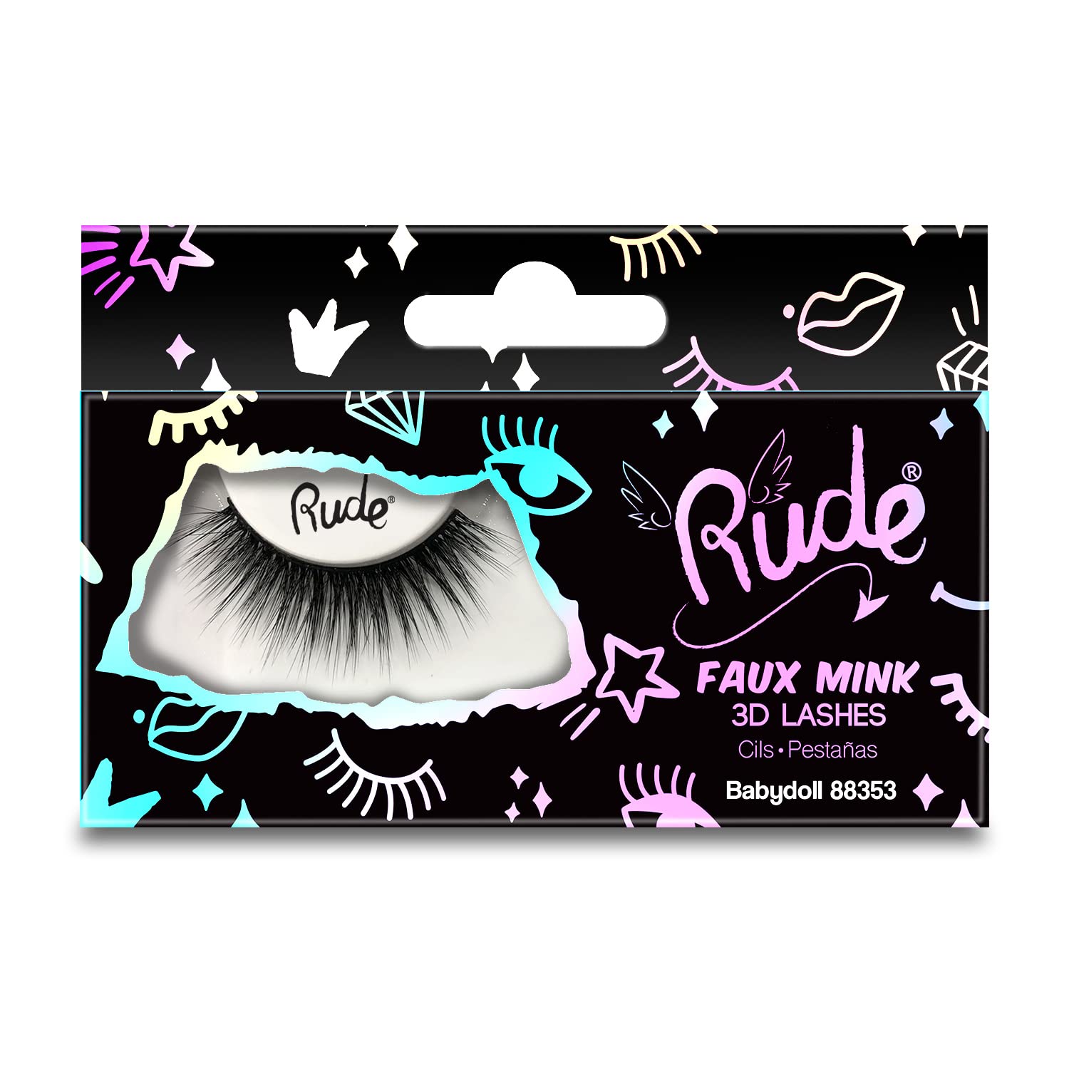 Rude Cosmetics Essential Faux Mink 3D Lashes - Babydoll For Women 1 Pc Pair