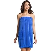 MiYODOS Womens Towel Wrap Bath Robe Lightweight Spa Body Wrap Shower Adjustable Snap Closure Bathrobe