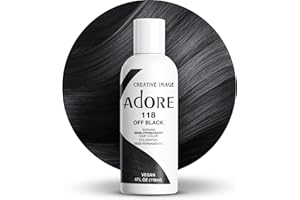 Adore Semi Permanent Hair Color - Vegan and Cruelty-Free Black Hair Dye - 4 Fl Oz - 118 Off Black (Pack of 1)