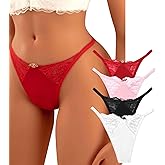 Banamic G-String Thongs for Women Sexy Underwear Stretch T Back Lace Panties