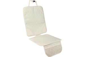 AOKJOY 1 Pack Car Seat Protector for Child Car Seat Car Seat Covers Non-Slip Bottom 2 Mesh Pockets for Baby and Pet Beige