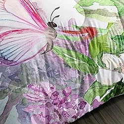 CVHOUSE Butterfly Comforter Set Full Size,Flower
