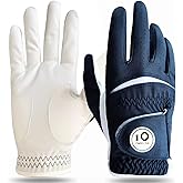FINGER TEN Colorful Golf Gloves Men with Ball Marker 1 Pack, Stylish Gloves with Premium Durable Design, All Weather Grip Fit Size Small Medium ML Large XL