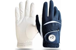FINGER TEN Golf Gloves Men Left Hand Right Leather with Ball Marker Color Pack, Mens Golf Glove All Weather Grip, Fit Size Small Medium ML Large XL